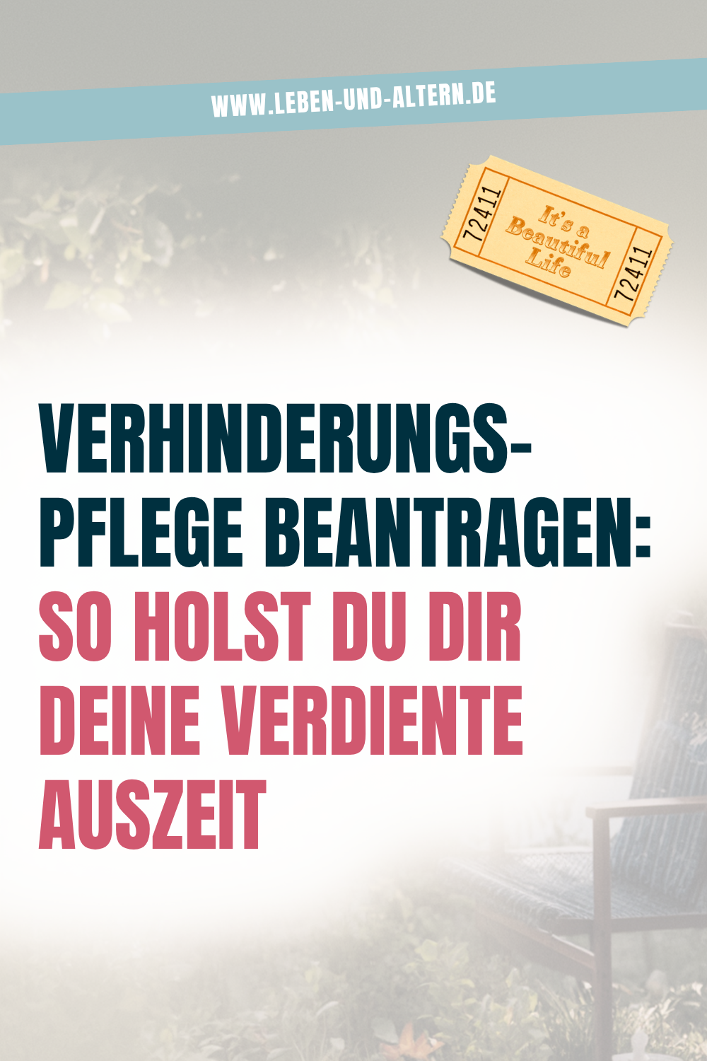 Pflegende Angehörige genießt eine verdiente Auszeit